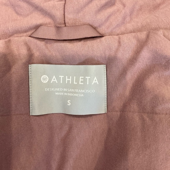 Athleta Faux Fur Zip Hoodie Jacket in Mauve Size Small - Picture 7 of 9